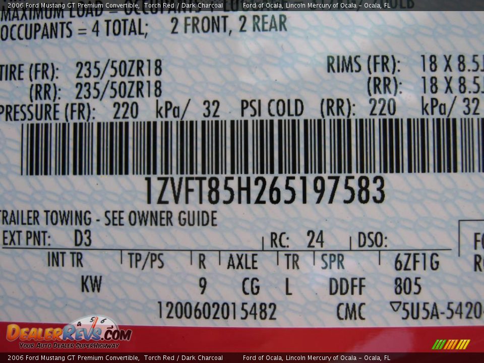 2006 Ford Mustang GT Premium Convertible Torch Red / Dark Charcoal Photo #17