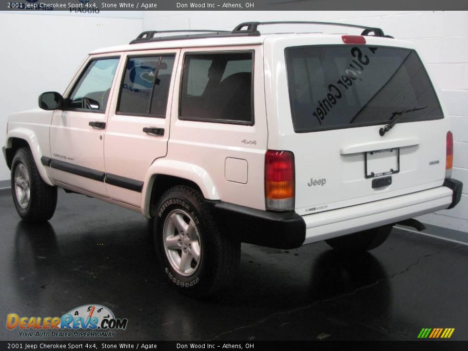 2001 Jeep Cherokee Sport 4x4 Stone White / Agate Photo #3
