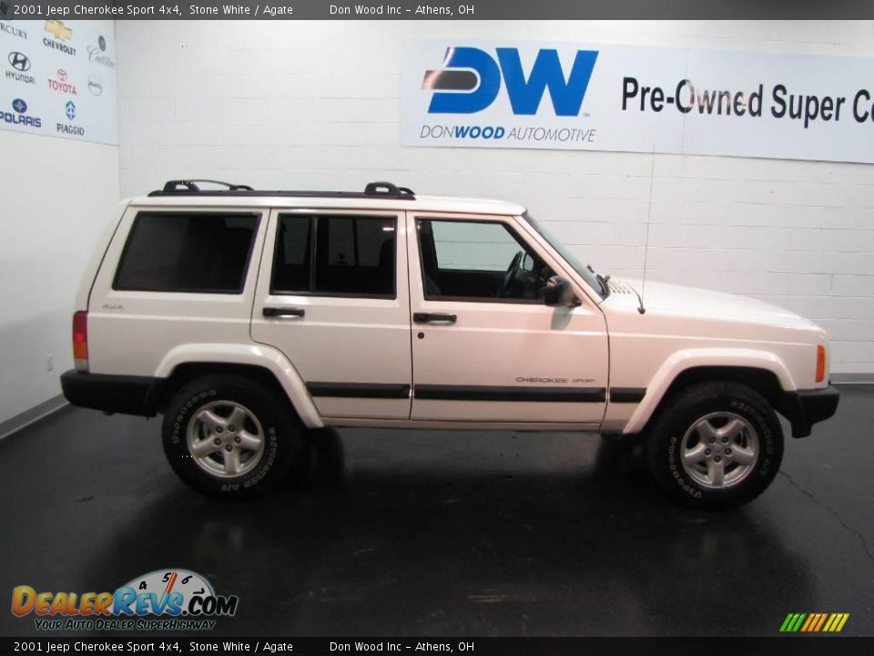 2001 Jeep Cherokee Sport 4x4 Stone White / Agate Photo #6