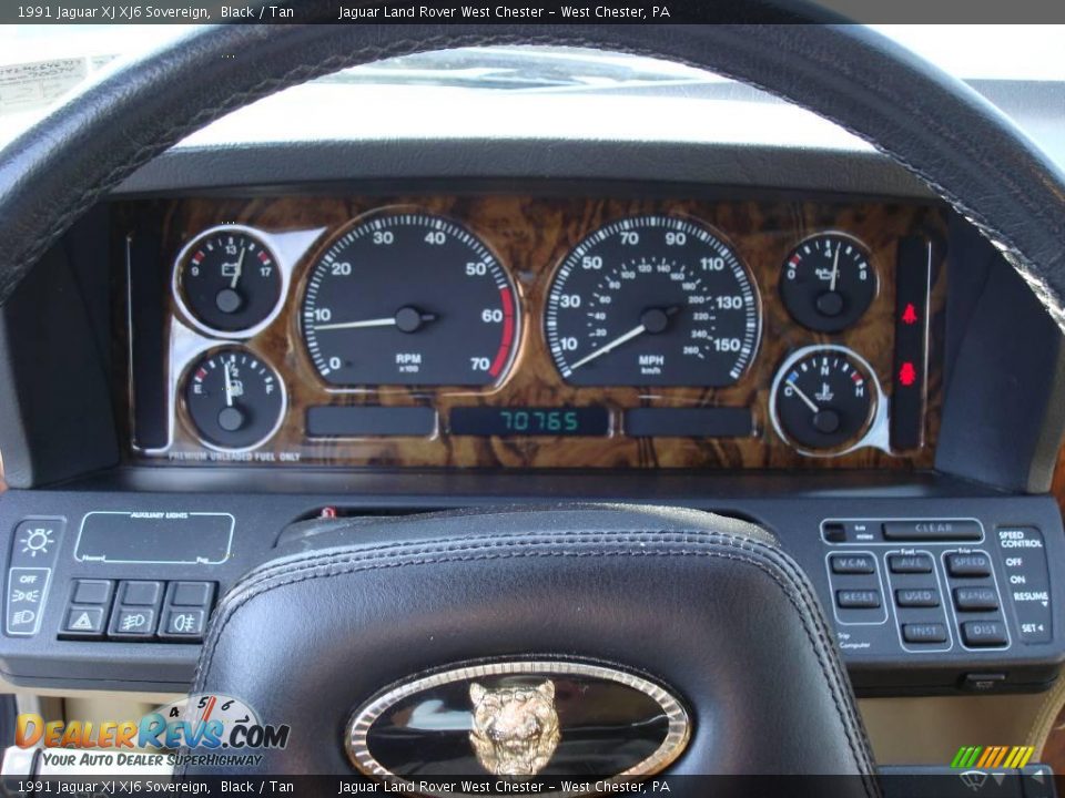 1991 Jaguar XJ XJ6 Sovereign Black / Tan Photo #25