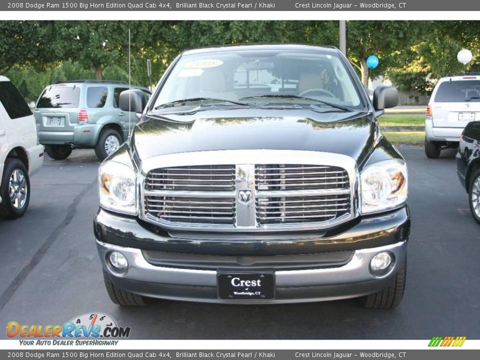 2008 Dodge Ram 1500 Big Horn Edition Quad Cab 4x4 Brilliant Black Crystal Pearl / Khaki Photo #2