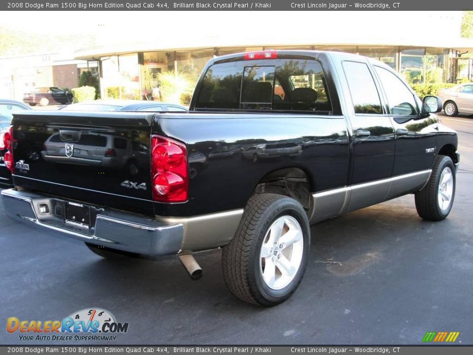 2008 Dodge Ram 1500 Big Horn Edition Quad Cab 4x4 Brilliant Black Crystal Pearl / Khaki Photo #5