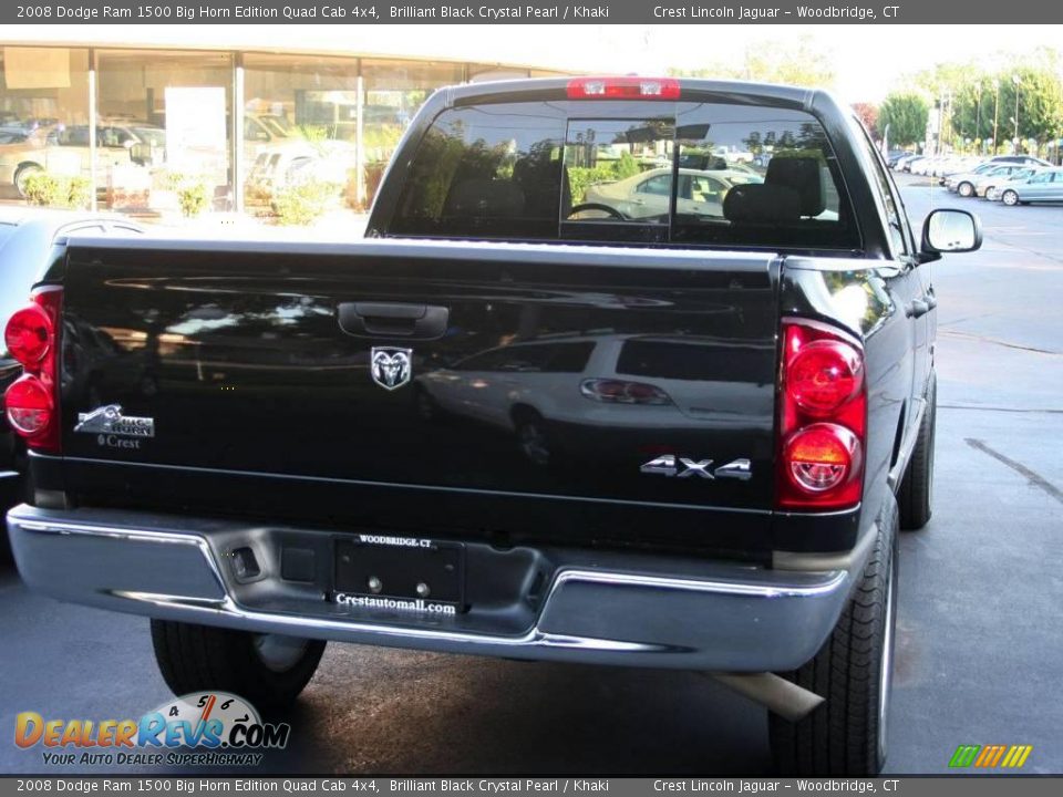 2008 Dodge Ram 1500 Big Horn Edition Quad Cab 4x4 Brilliant Black Crystal Pearl / Khaki Photo #6