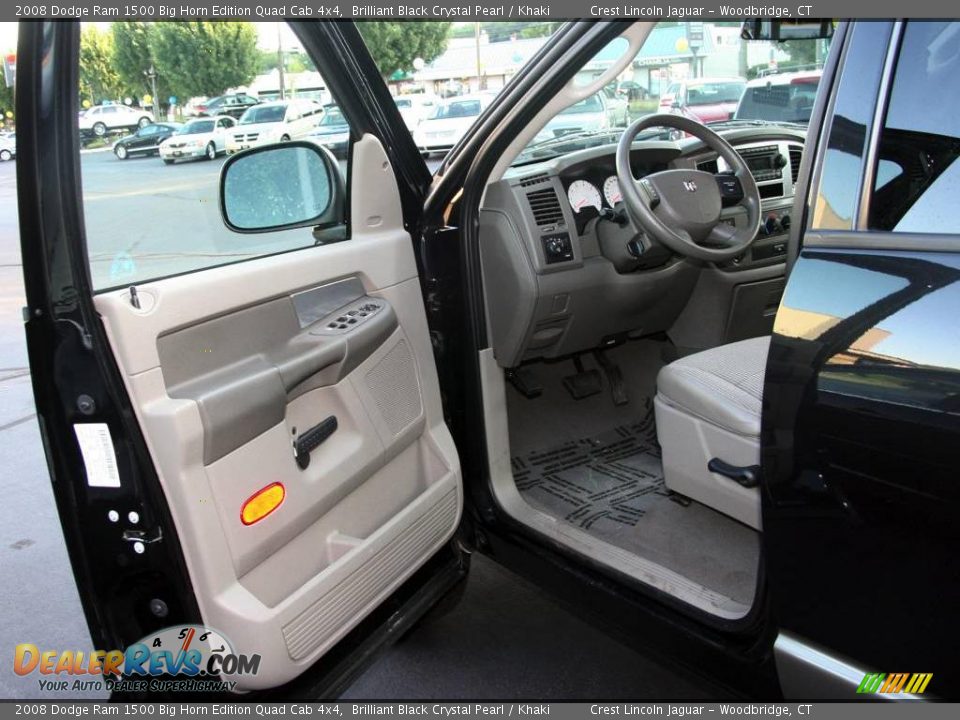 2008 Dodge Ram 1500 Big Horn Edition Quad Cab 4x4 Brilliant Black Crystal Pearl / Khaki Photo #8