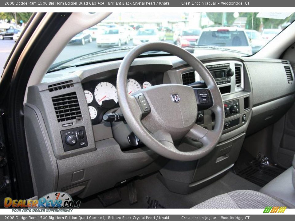 2008 Dodge Ram 1500 Big Horn Edition Quad Cab 4x4 Brilliant Black Crystal Pearl / Khaki Photo #9