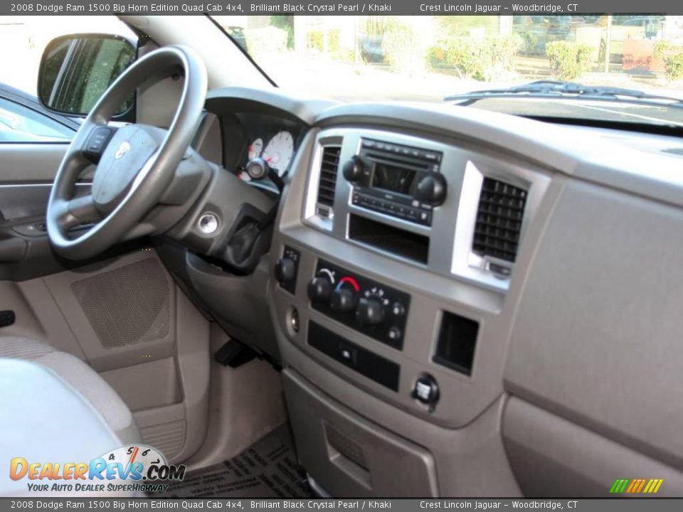 2008 Dodge Ram 1500 Big Horn Edition Quad Cab 4x4 Brilliant Black Crystal Pearl / Khaki Photo #10