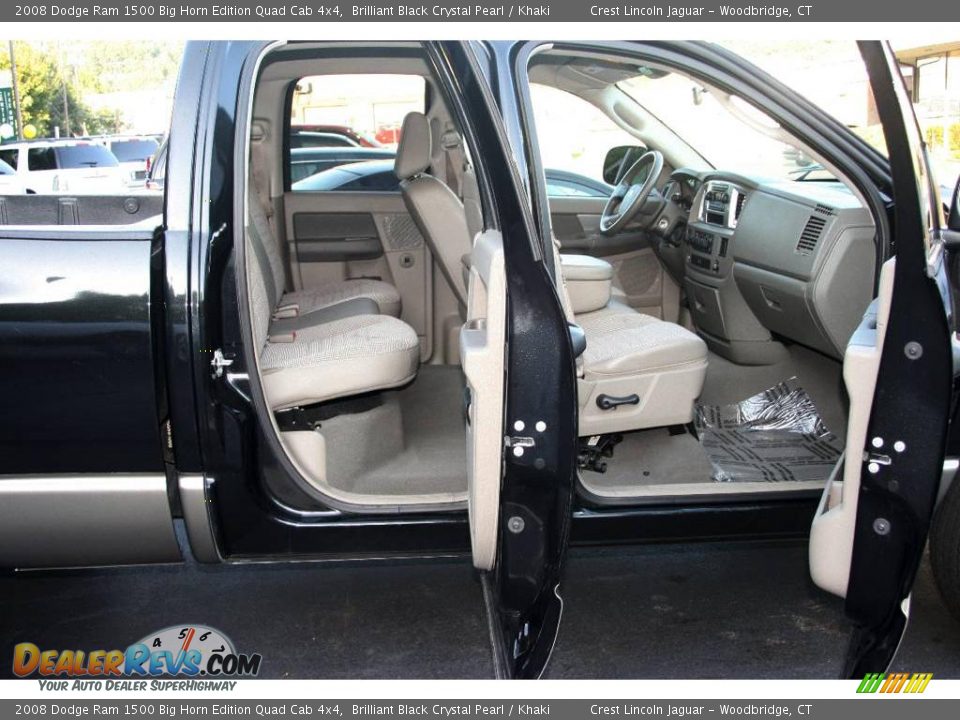 2008 Dodge Ram 1500 Big Horn Edition Quad Cab 4x4 Brilliant Black Crystal Pearl / Khaki Photo #11