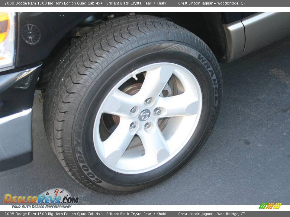 2008 Dodge Ram 1500 Big Horn Edition Quad Cab 4x4 Brilliant Black Crystal Pearl / Khaki Photo #13
