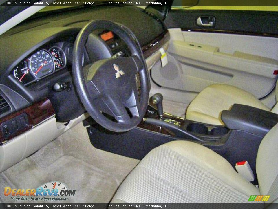 2009 Mitsubishi Galant ES Dover White Pearl / Beige Photo #11