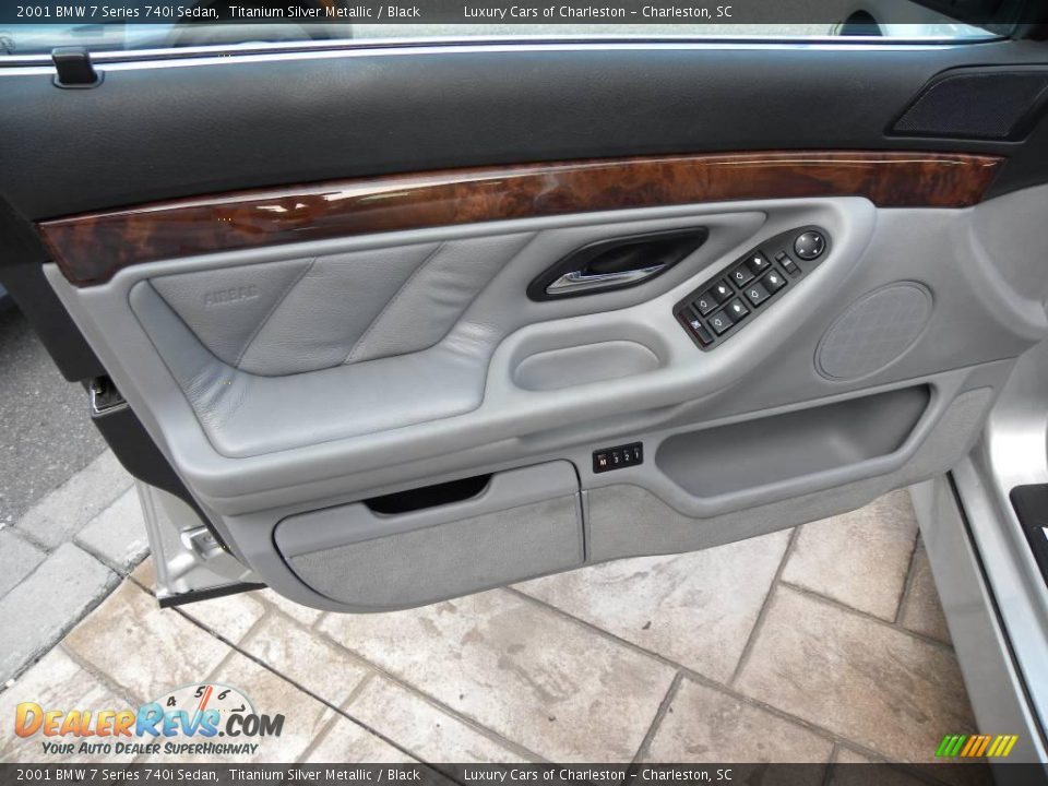 2001 BMW 7 Series 740i Sedan Titanium Silver Metallic / Black Photo #6