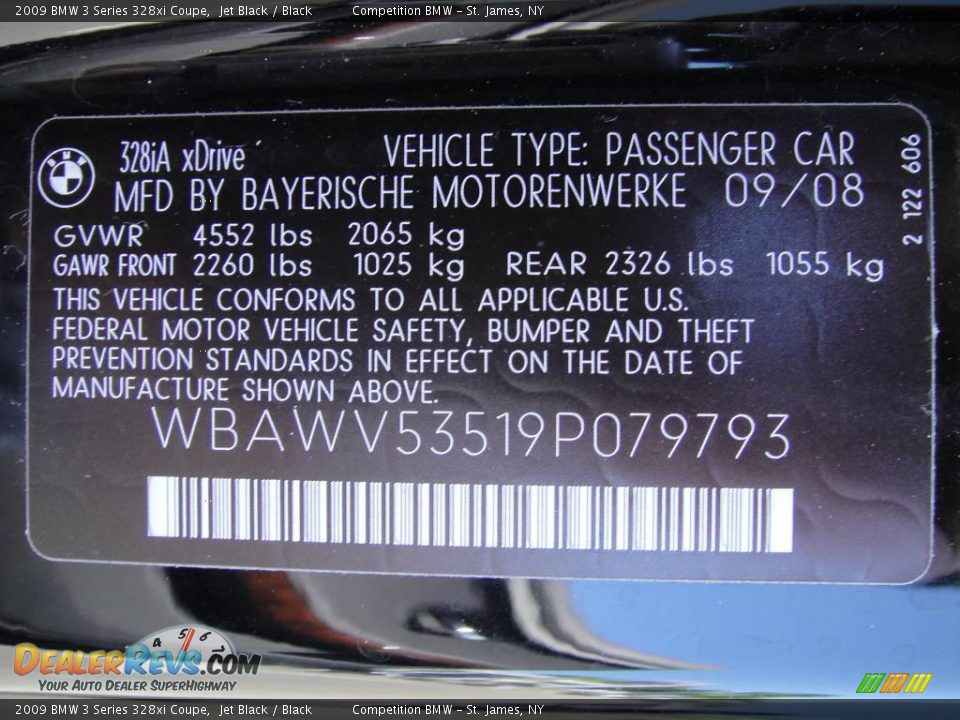 2009 BMW 3 Series 328xi Coupe Jet Black / Black Photo #15