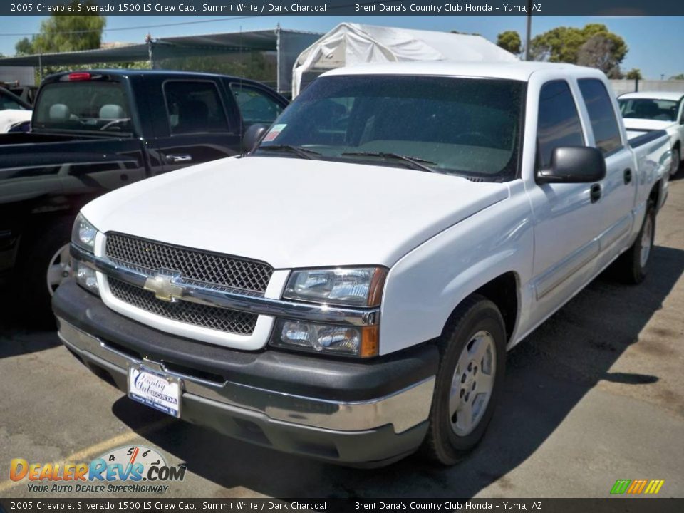 2005 Chevrolet Silverado 1500 LS Crew Cab Summit White / Dark Charcoal Photo #1