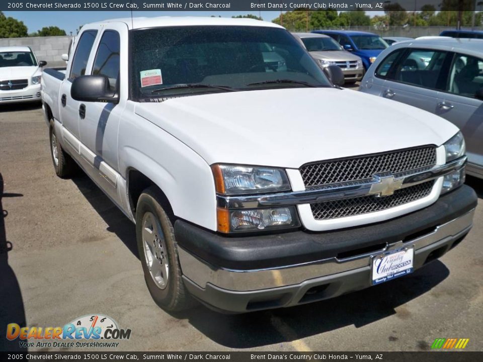 2005 Chevrolet Silverado 1500 LS Crew Cab Summit White / Dark Charcoal Photo #2