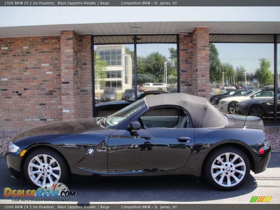2006 BMW Z4 3.0si Roadster Black Sapphire Metallic / Beige Photo #4