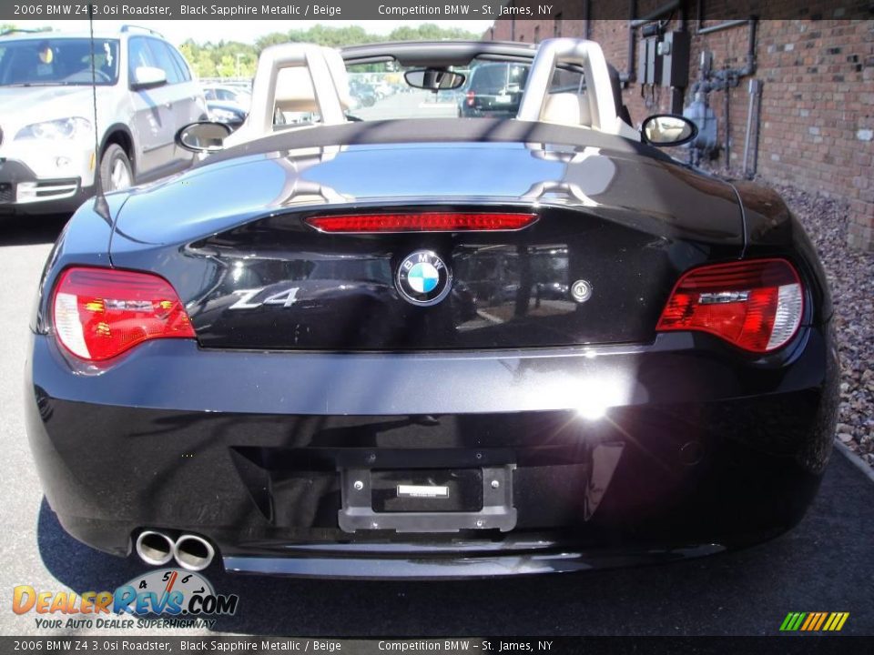 2006 BMW Z4 3.0si Roadster Black Sapphire Metallic / Beige Photo #6