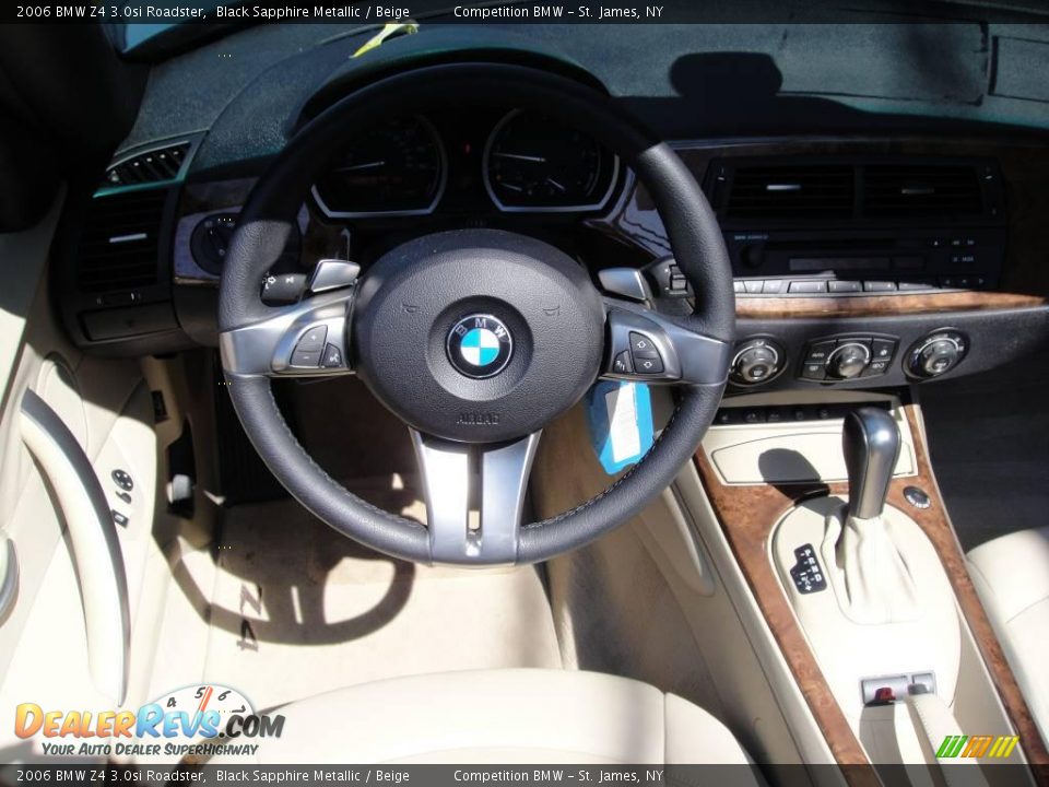 2006 BMW Z4 3.0si Roadster Black Sapphire Metallic / Beige Photo #12