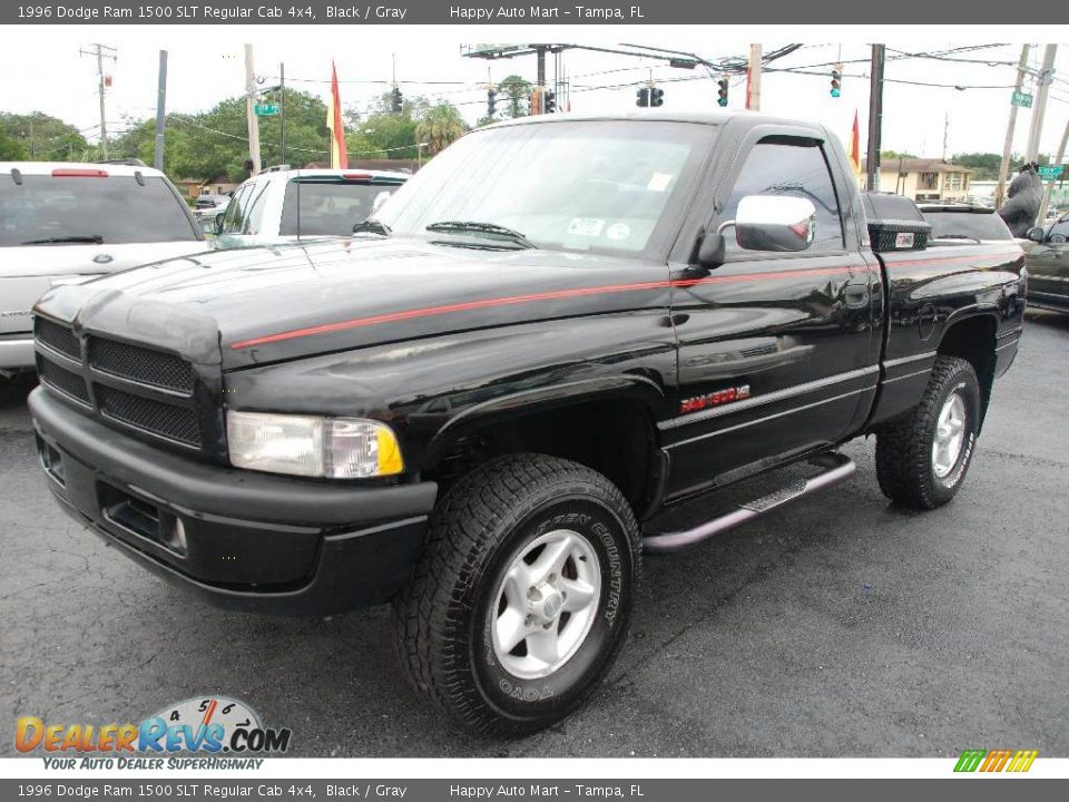 1996 Dodge Ram 1500 SLT Regular Cab 4x4 Black / Gray Photo #2