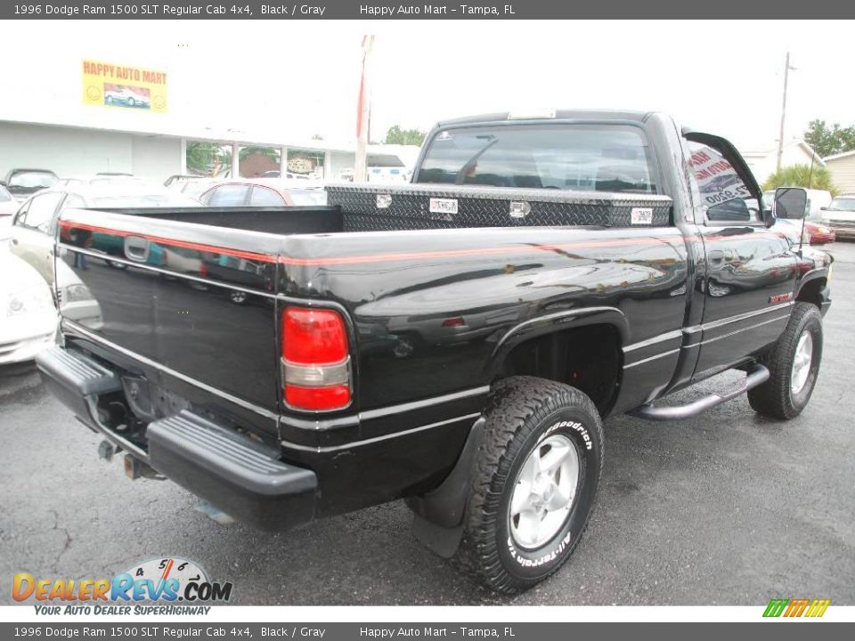 1996 Dodge Ram 1500 SLT Regular Cab 4x4 Black / Gray Photo #7