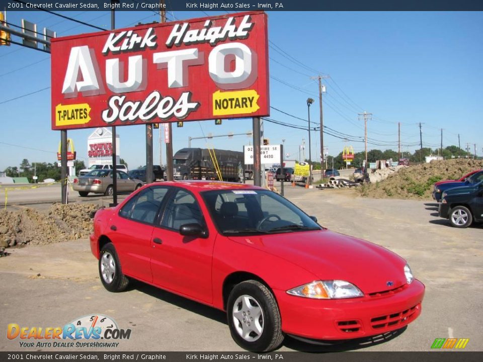 2001 Chevrolet Cavalier Sedan Bright Red / Graphite Photo #1