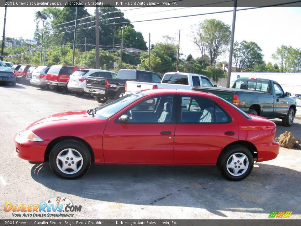 2001 Chevrolet Cavalier Sedan Bright Red / Graphite Photo #13