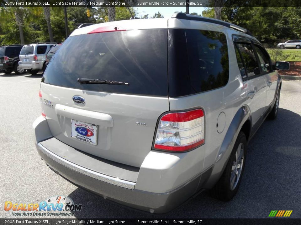 2008 Ford Taurus X SEL Light Sage Metallic / Medium Light Stone Photo #14