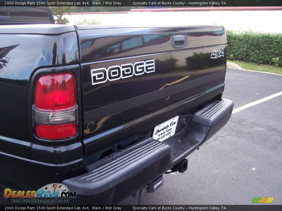 2000 Dodge Ram 1500 Sport Extended Cab 4x4 Black / Mist Gray Photo #7