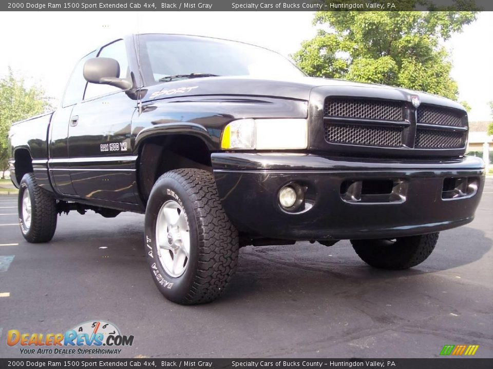 2000 Dodge Ram 1500 Sport Extended Cab 4x4 Black / Mist Gray Photo #15