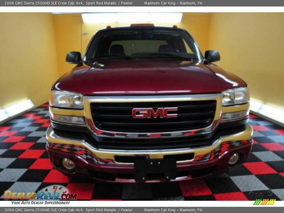 2004 GMC Sierra 2500HD SLE Crew Cab 4x4 Sport Red Metallic / Pewter Photo #2