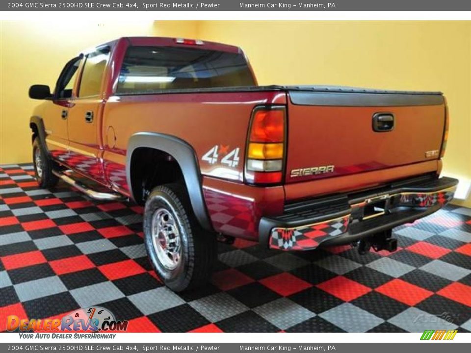 2004 GMC Sierra 2500HD SLE Crew Cab 4x4 Sport Red Metallic / Pewter Photo #4