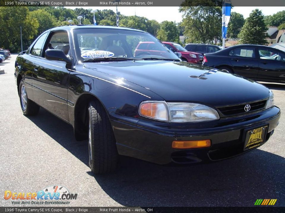 1996 Toyota Camry SE V6 Coupe Black / Beige Photo #7