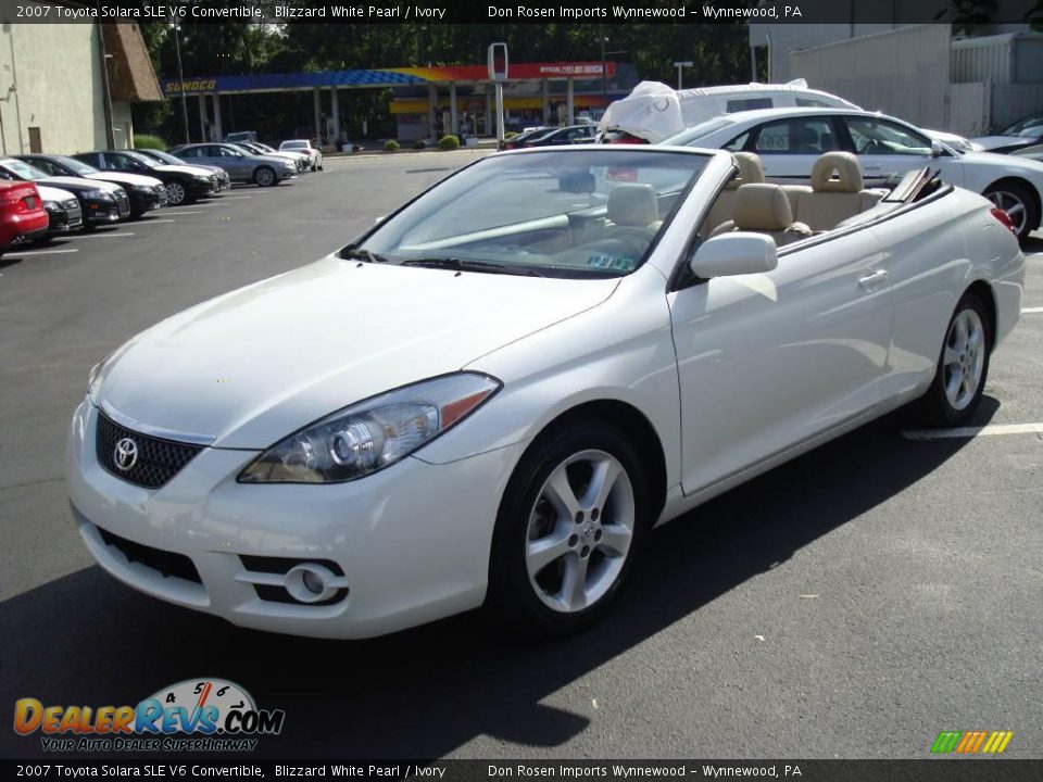 2007 Toyota Solara SLE V6 Convertible Blizzard White Pearl / Ivory Photo #1