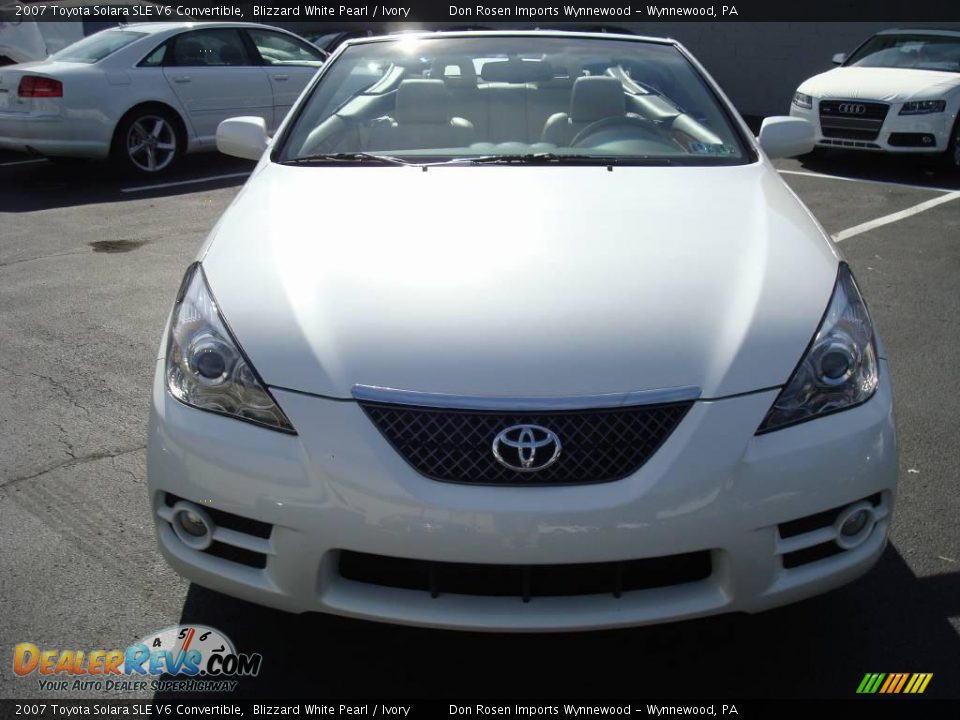 2007 Toyota Solara SLE V6 Convertible Blizzard White Pearl / Ivory Photo #3