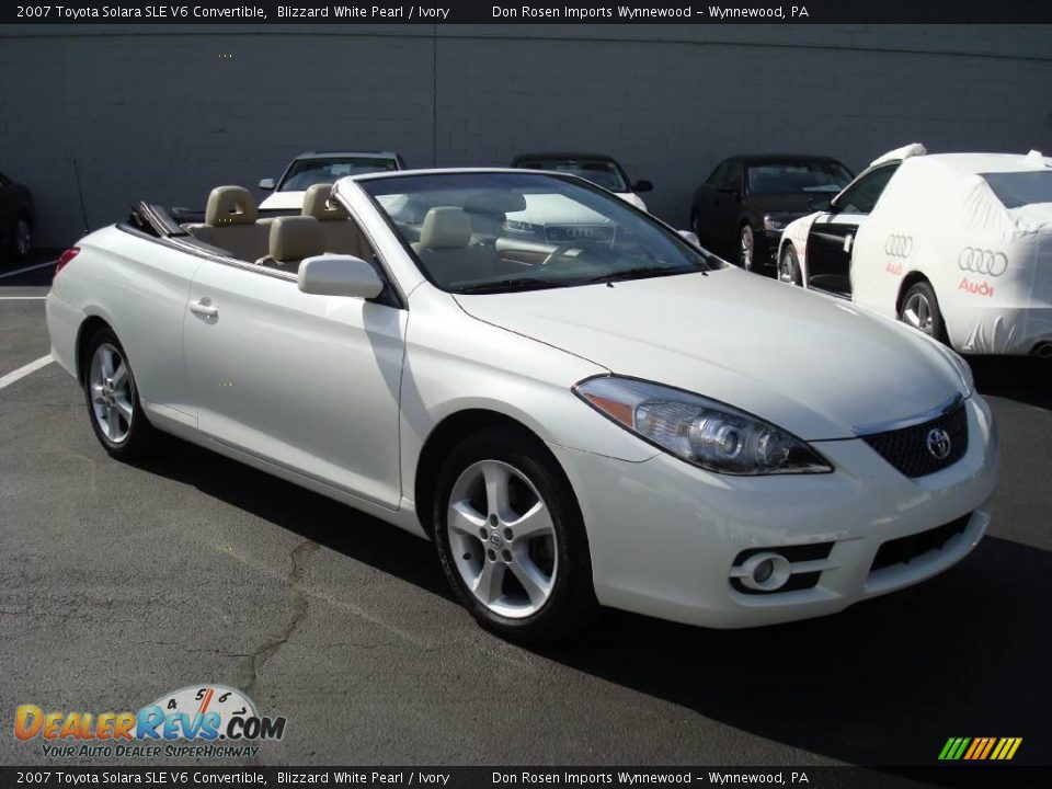 2007 Toyota Solara SLE V6 Convertible Blizzard White Pearl / Ivory Photo #5