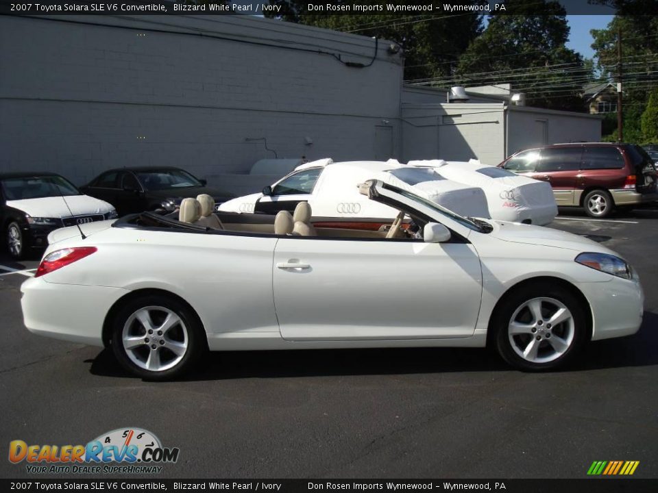 2007 Toyota Solara SLE V6 Convertible Blizzard White Pearl / Ivory Photo #6
