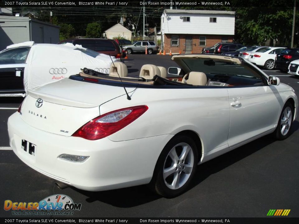 2007 Toyota Solara SLE V6 Convertible Blizzard White Pearl / Ivory Photo #7