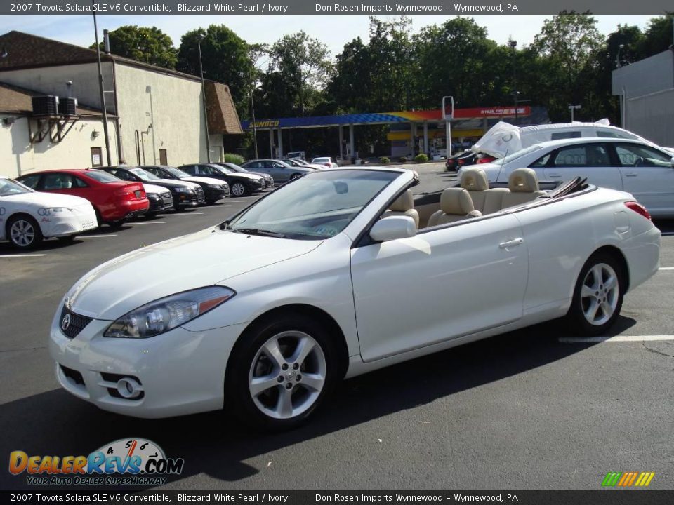 2007 Toyota Solara SLE V6 Convertible Blizzard White Pearl / Ivory Photo #10