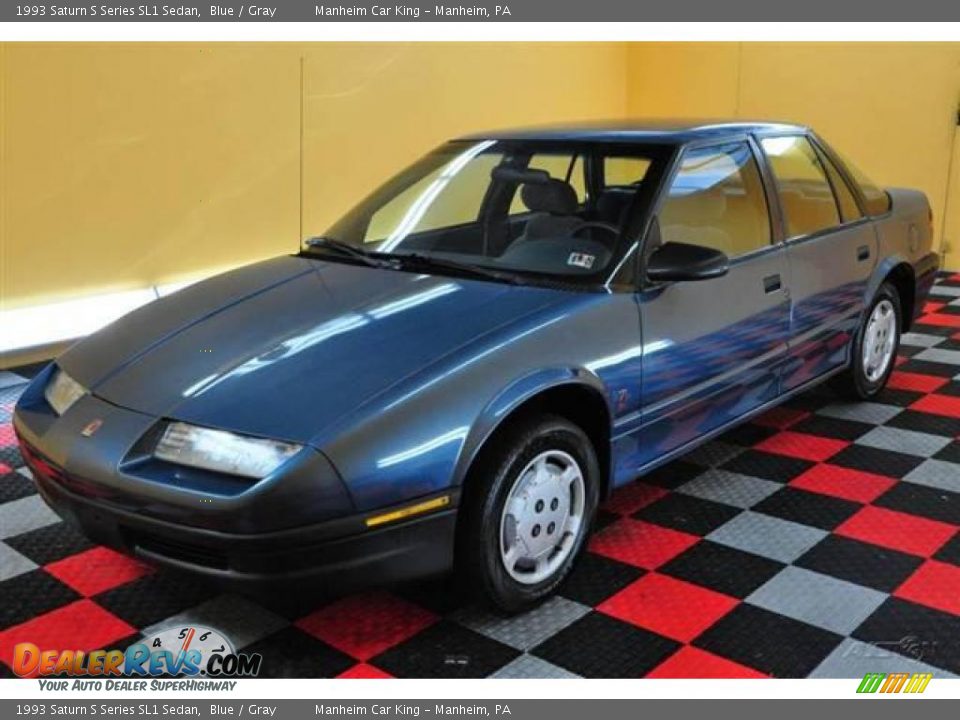 1993 Saturn S Series SL1 Sedan Blue / Gray Photo #3