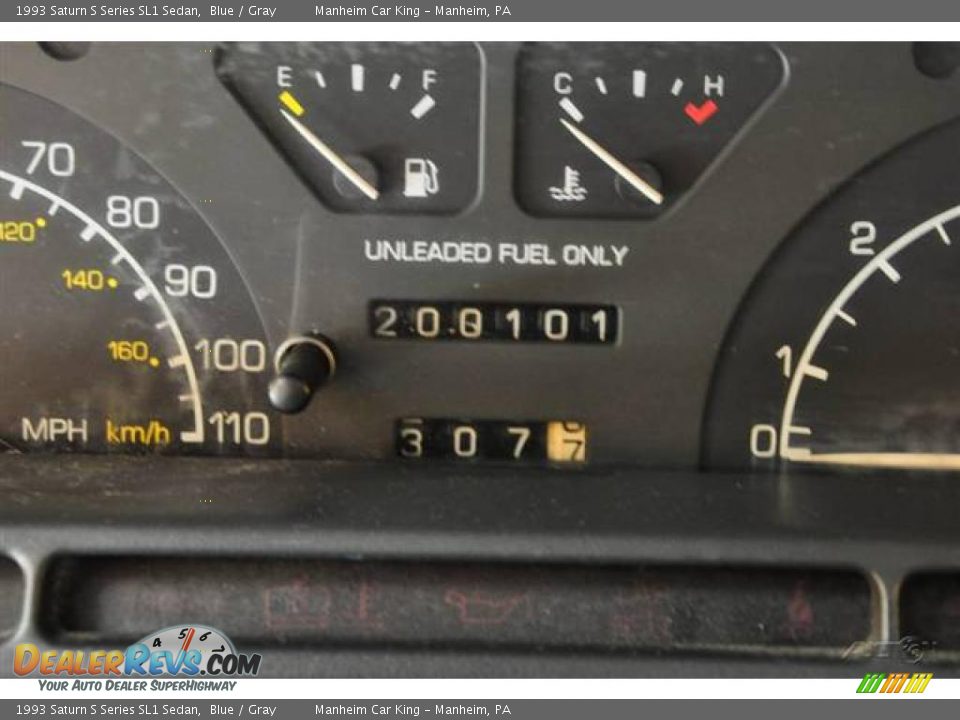 1993 Saturn S Series SL1 Sedan Blue / Gray Photo #10