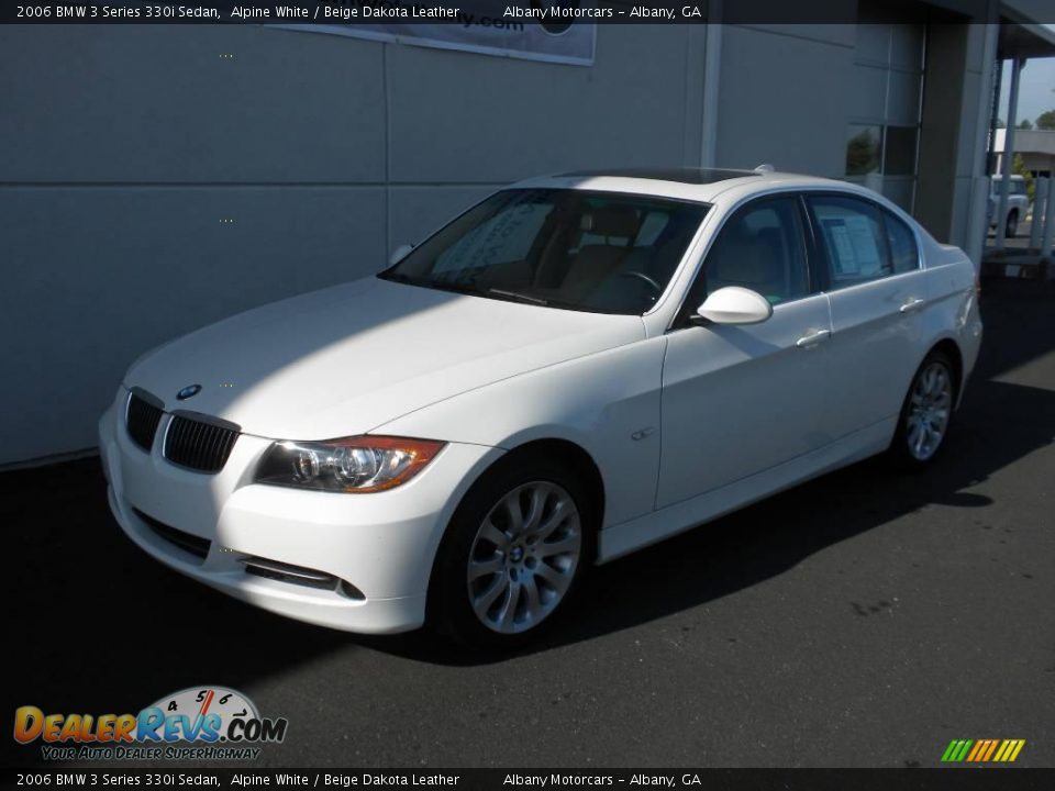2006 BMW 3 Series 330i Sedan Alpine White / Beige Dakota Leather Photo #2