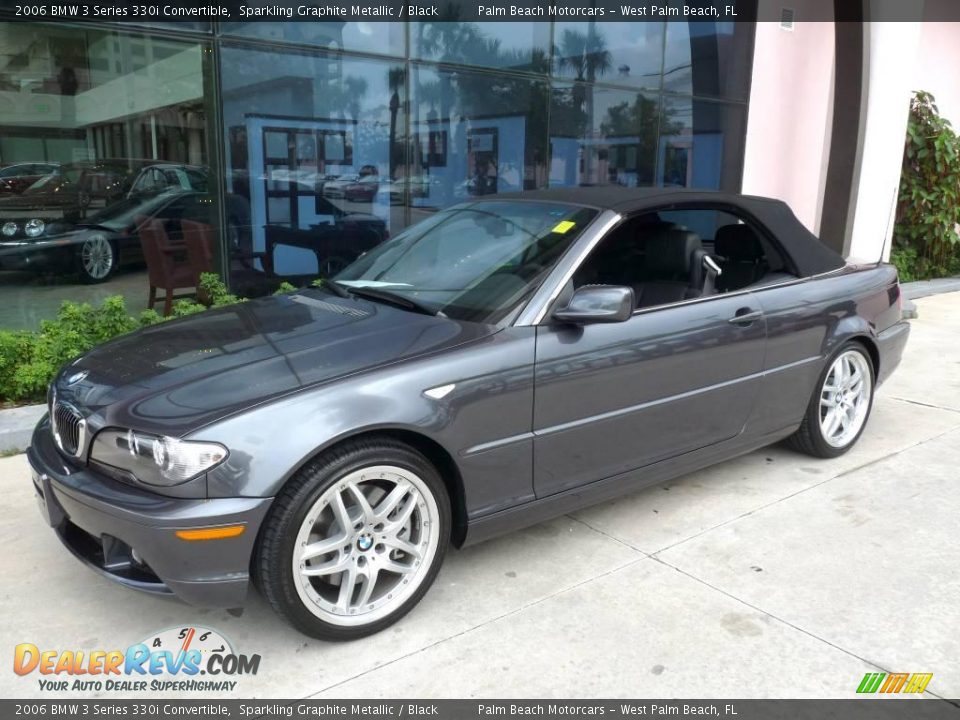 2006 BMW 3 Series 330i Convertible Sparkling Graphite Metallic / Black Photo #12