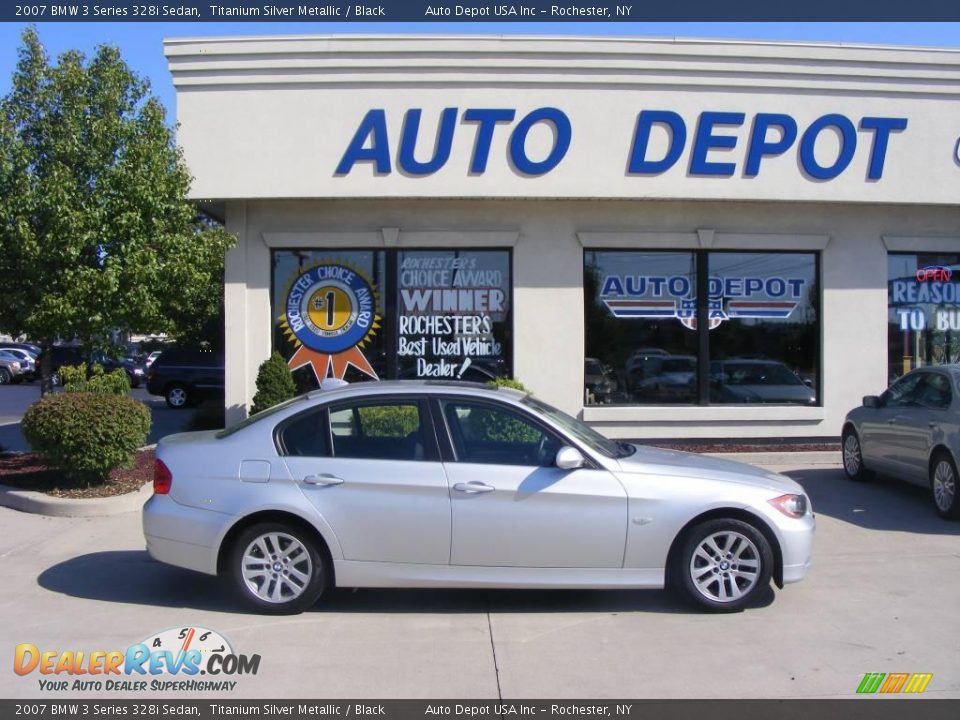 2007 BMW 3 Series 328i Sedan Titanium Silver Metallic / Black Photo #1