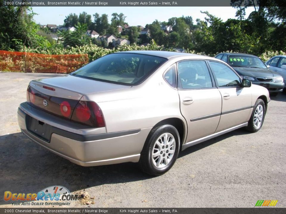 2003 Chevrolet Impala Bronzemist Metallic / Neutral Beige Photo #10