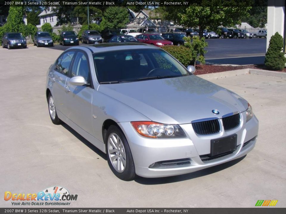 2007 BMW 3 Series 328i Sedan Titanium Silver Metallic / Black Photo #2