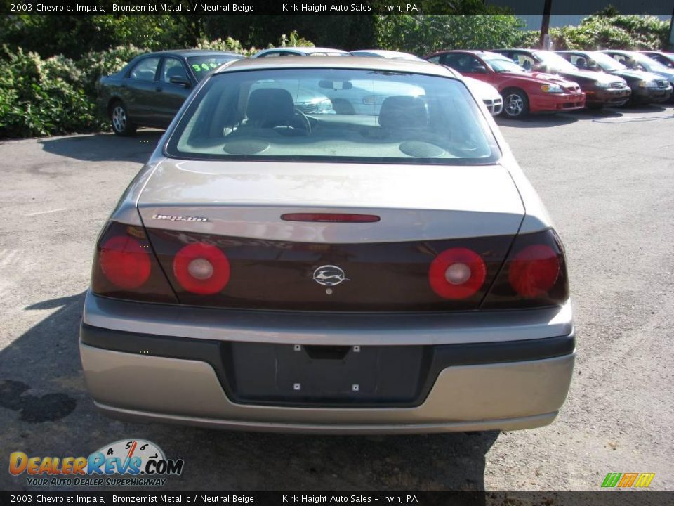 2003 Chevrolet Impala Bronzemist Metallic / Neutral Beige Photo #11