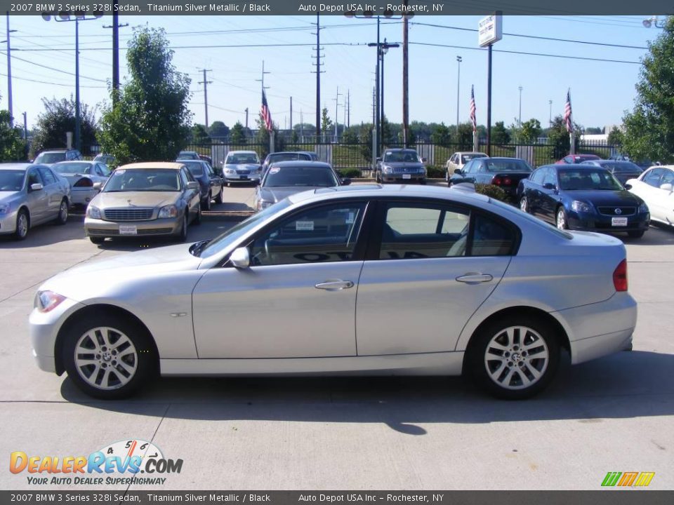 2007 BMW 3 Series 328i Sedan Titanium Silver Metallic / Black Photo #5