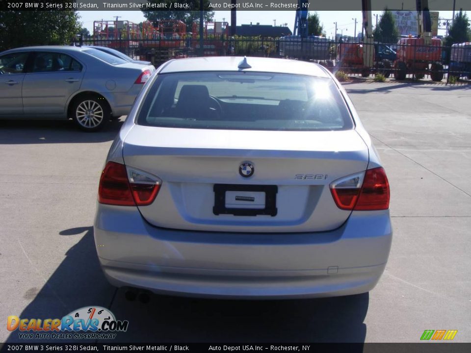 2007 BMW 3 Series 328i Sedan Titanium Silver Metallic / Black Photo #6