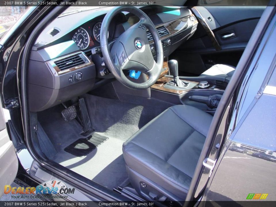 2007 BMW 5 Series 525i Sedan Jet Black / Black Photo #10