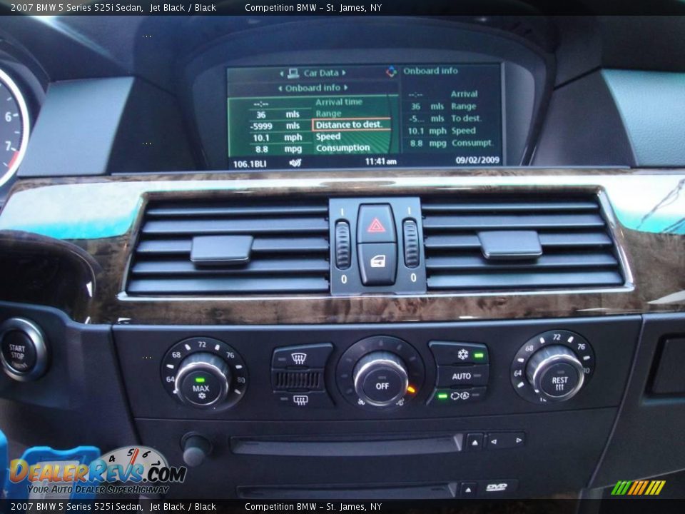 2007 BMW 5 Series 525i Sedan Jet Black / Black Photo #13