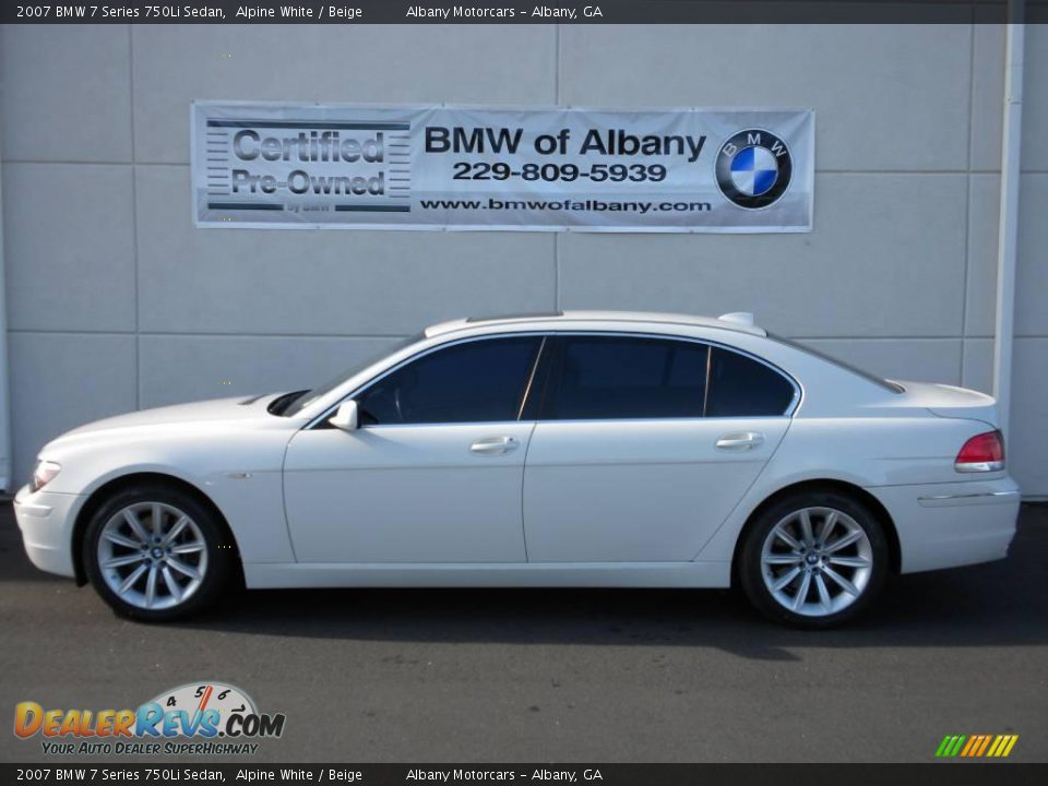 2007 BMW 7 Series 750Li Sedan Alpine White / Beige Photo #1