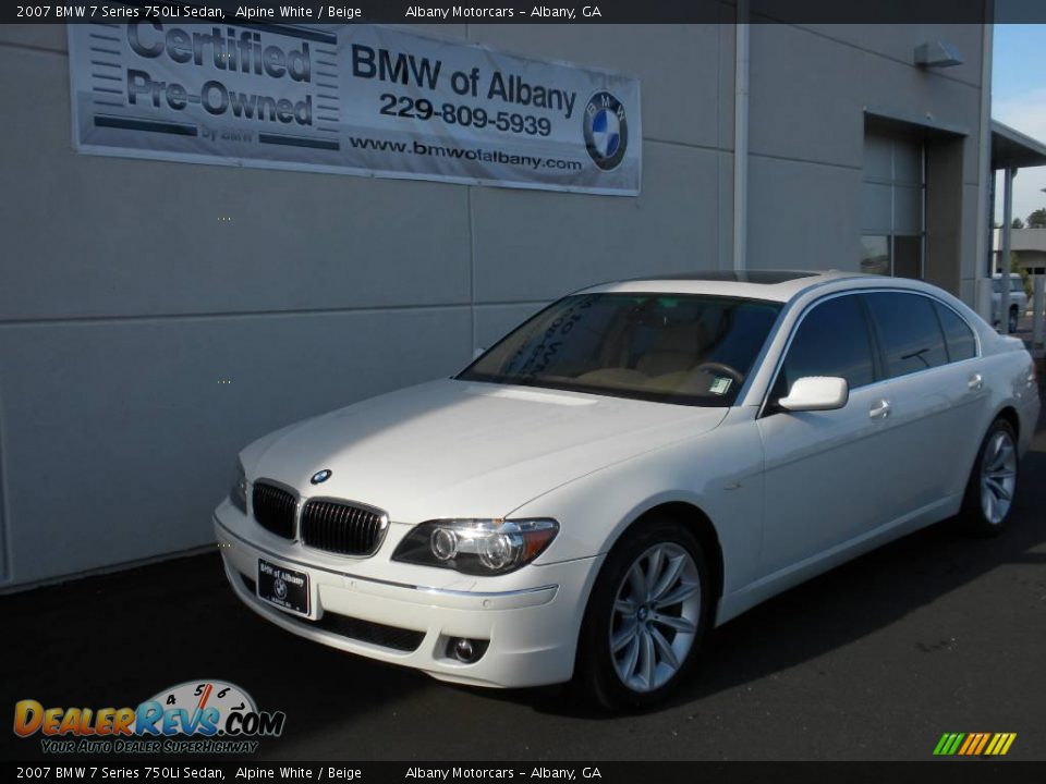 2007 BMW 7 Series 750Li Sedan Alpine White / Beige Photo #2